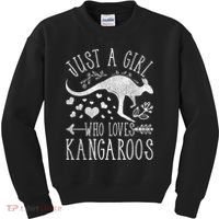 Just A Girl Who Loves Kangaroo Gift Kids Sweatshirt thumb 0