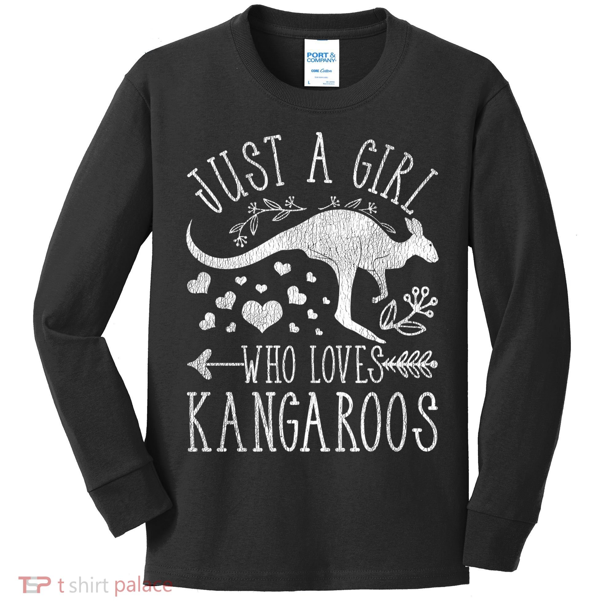 Just A Girl Who Loves Kangaroo Gift Kids Long Sleeve Shirt
