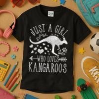 Just A Girl Who Loves Kangaroo Gift Kids T-Shirt thumb 3