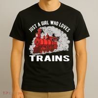 Just A Girl Who Loves Trains T-Shirt thumb 3