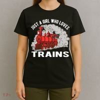 Just A Girl Who Loves Trains T-Shirt thumb 4