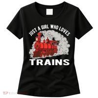 Just A Girl Who Loves Trains Women's T-Shirt thumb 0