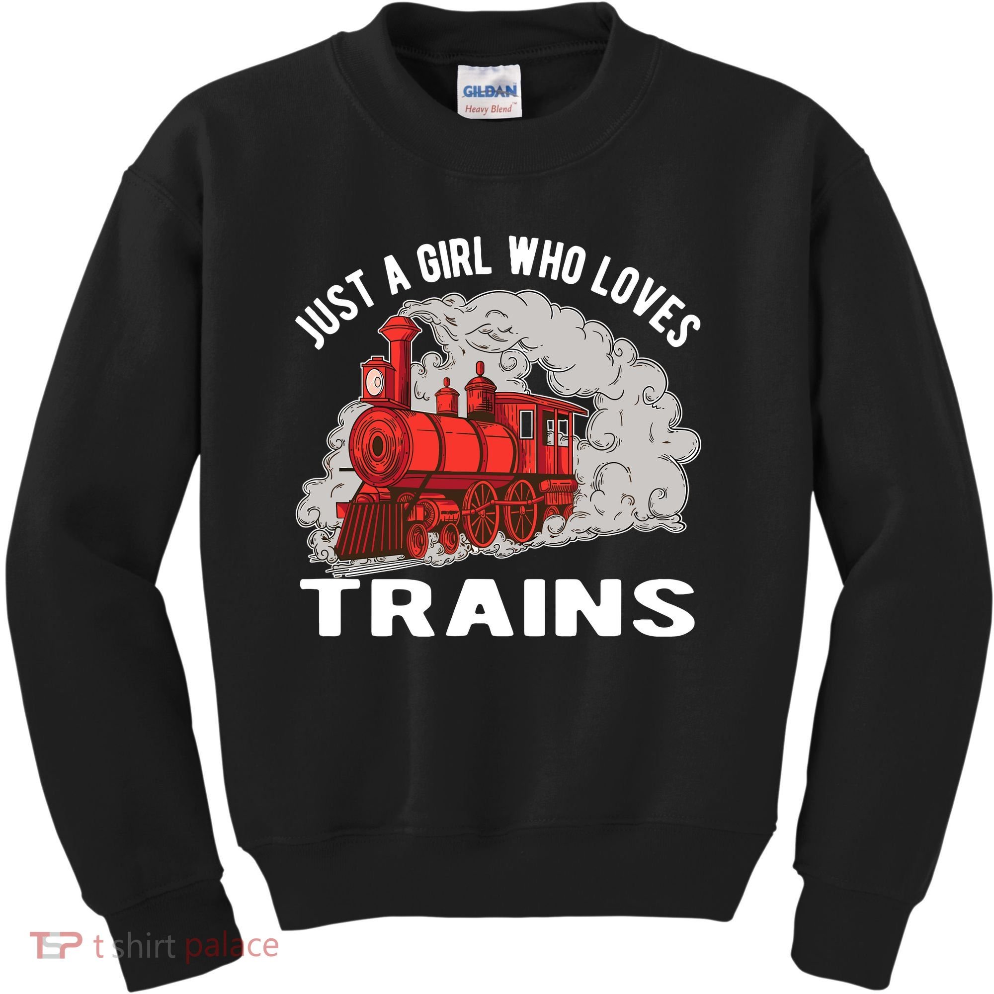 Just A Girl Who Loves Trains Kids Sweatshirt