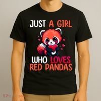 Just A Girl Who Loves Red Pandas Red Panda Girls T-Shirt thumb 3