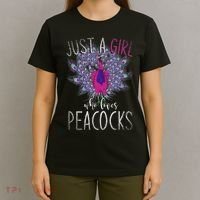 Just A Girl Who Loves Peacocks Zoo Animal Bird Women Peacock T-Shirt thumb 4