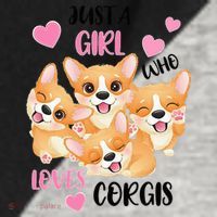 Just A Girl Who Loves Corgis Raglan Baseball Sleeve Shirt thumb 2