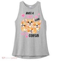 Just A Girl Who Loves Corgis Ladies PosiCharge Tri-Blend Wicking Tank thumb 0