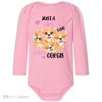 Just A Girl Who Loves Corgis Baby Long Sleeve Bodysuit thumb 0