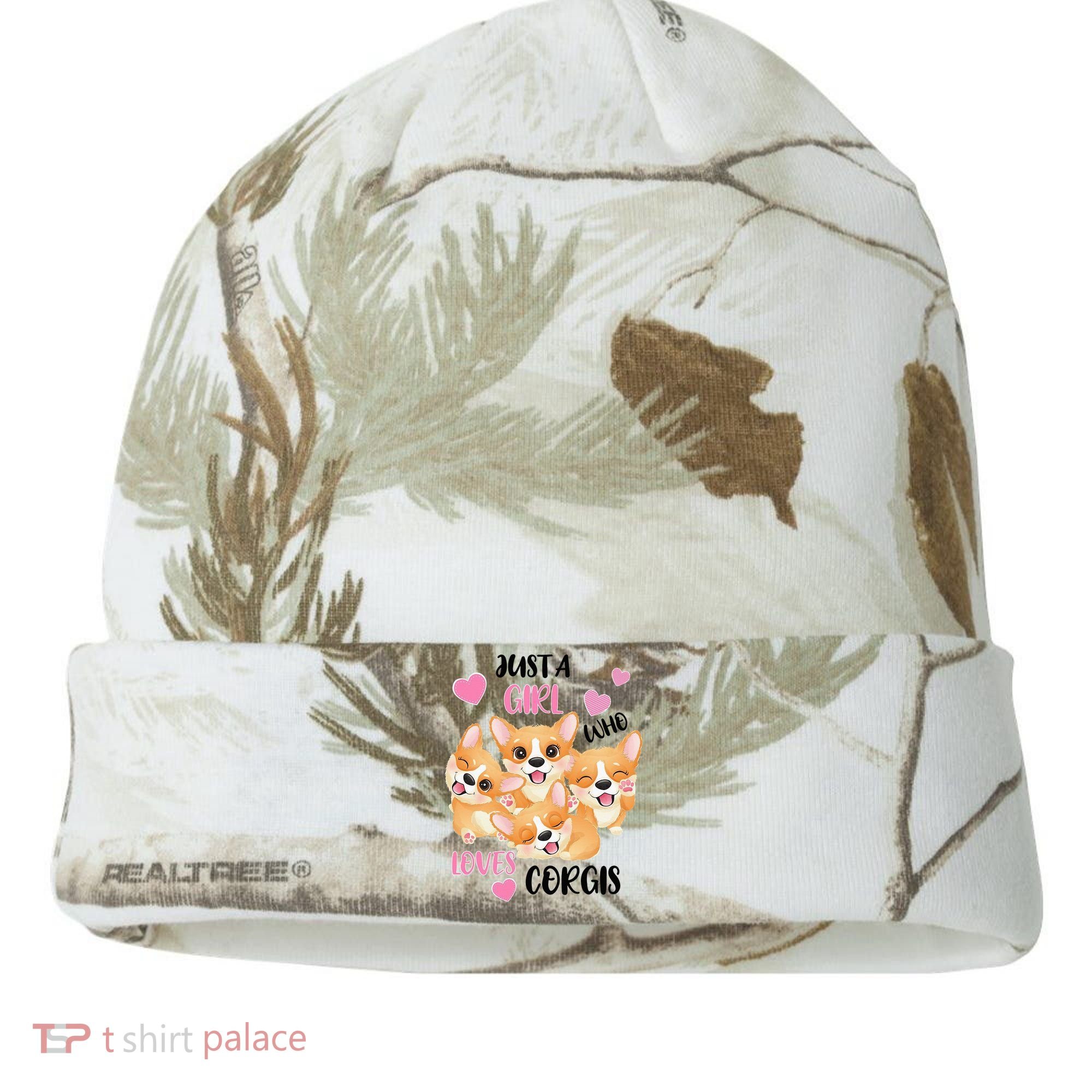 Just A Girl Who Loves Corgis Kati Licensed 12" Camo Cuffed Beanie
