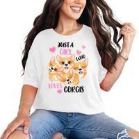 Just A Girl Who Loves Corgis Comfort Colors T-Shirt thumb 0