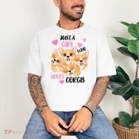 Just A Girl Who Loves Corgis Comfort Colors T-Shirt thumb 3