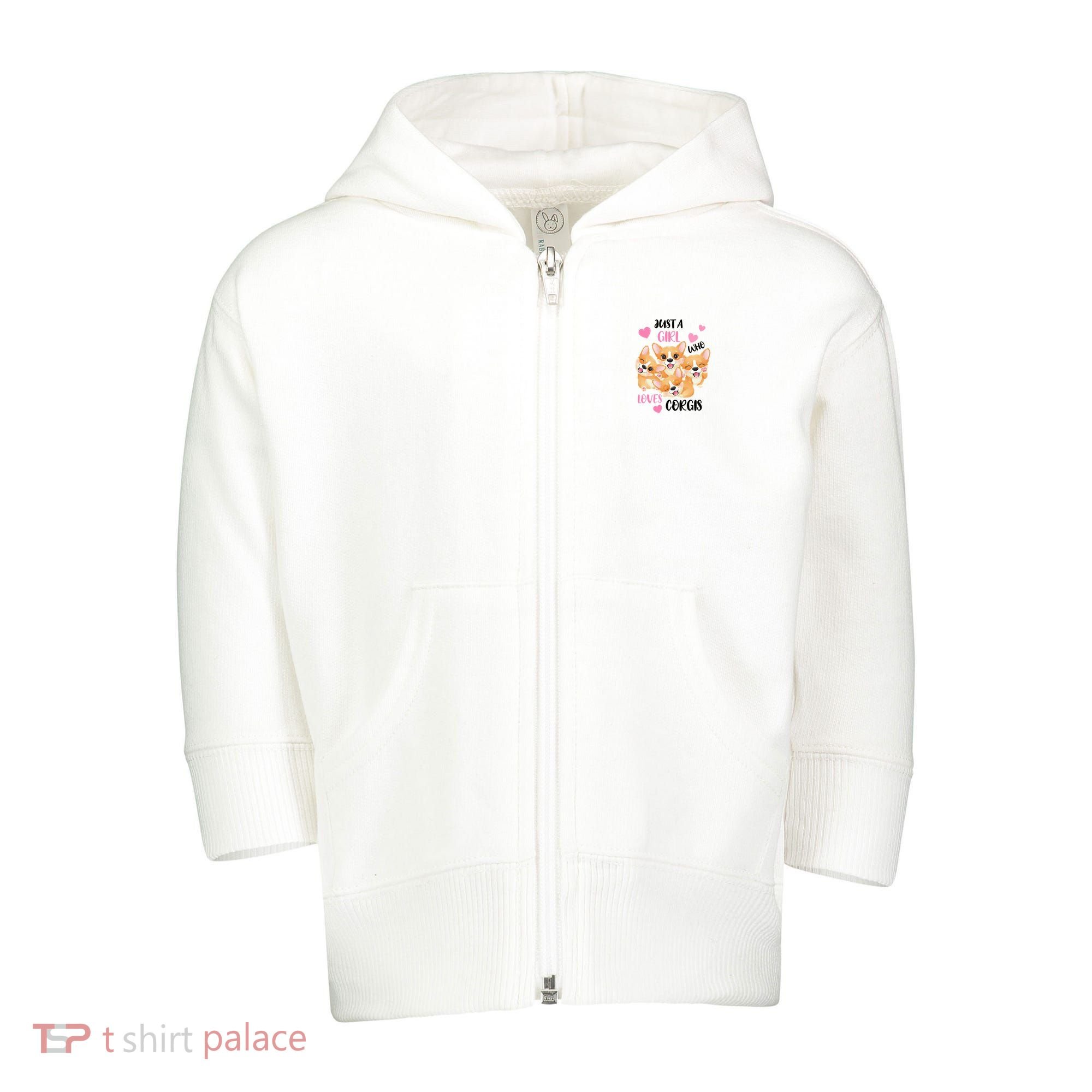 Just A Girl Who Loves Corgis Toddler Zip Fleece Hoodie