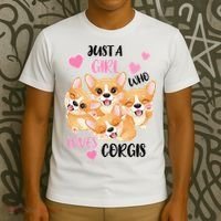 Just A Girl Who Loves Corgis T-Shirt thumb 3