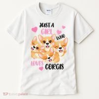 Just A Girl Who Loves Corgis Tall T-Shirt thumb 0