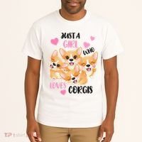 Just A Girl Who Loves Corgis Tall T-Shirt thumb 2