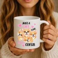 Just A Girl Who Loves Corgis Coffee Mug thumb 3