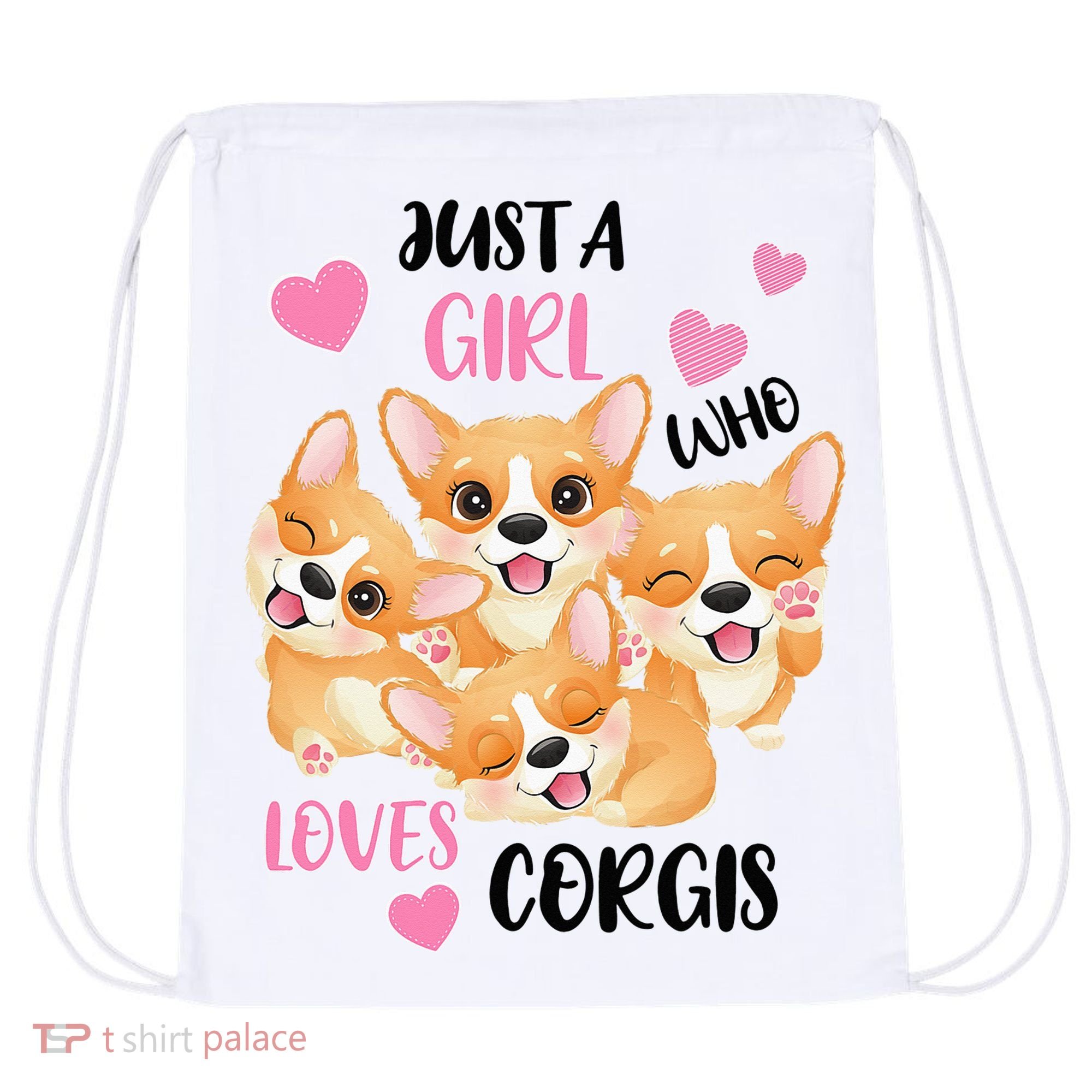 Just A Girl Who Loves Corgis Drawstring Bag