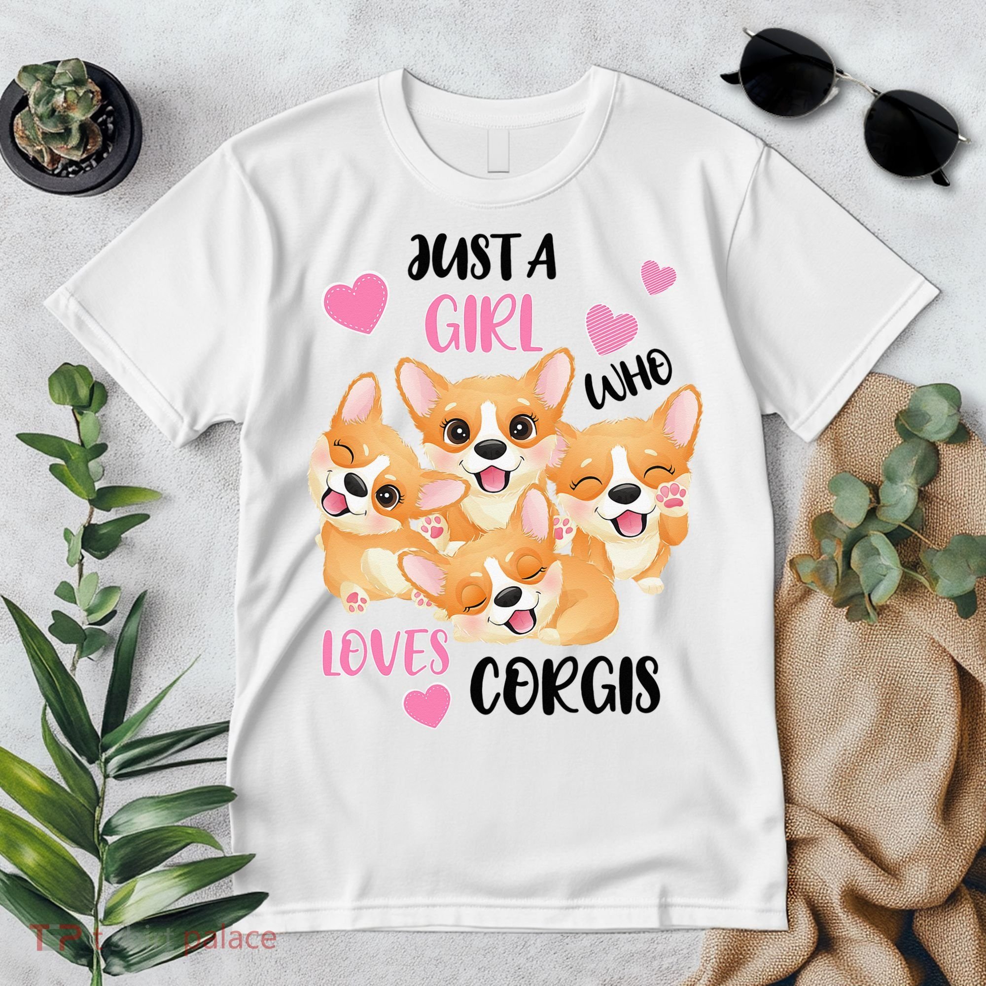 Just A Girl Who Loves Corgis Premium T-Shirt