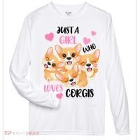 Just A Girl Who Loves Corgis Zone Performance Long-Sleeve T-Shirt thumb 0