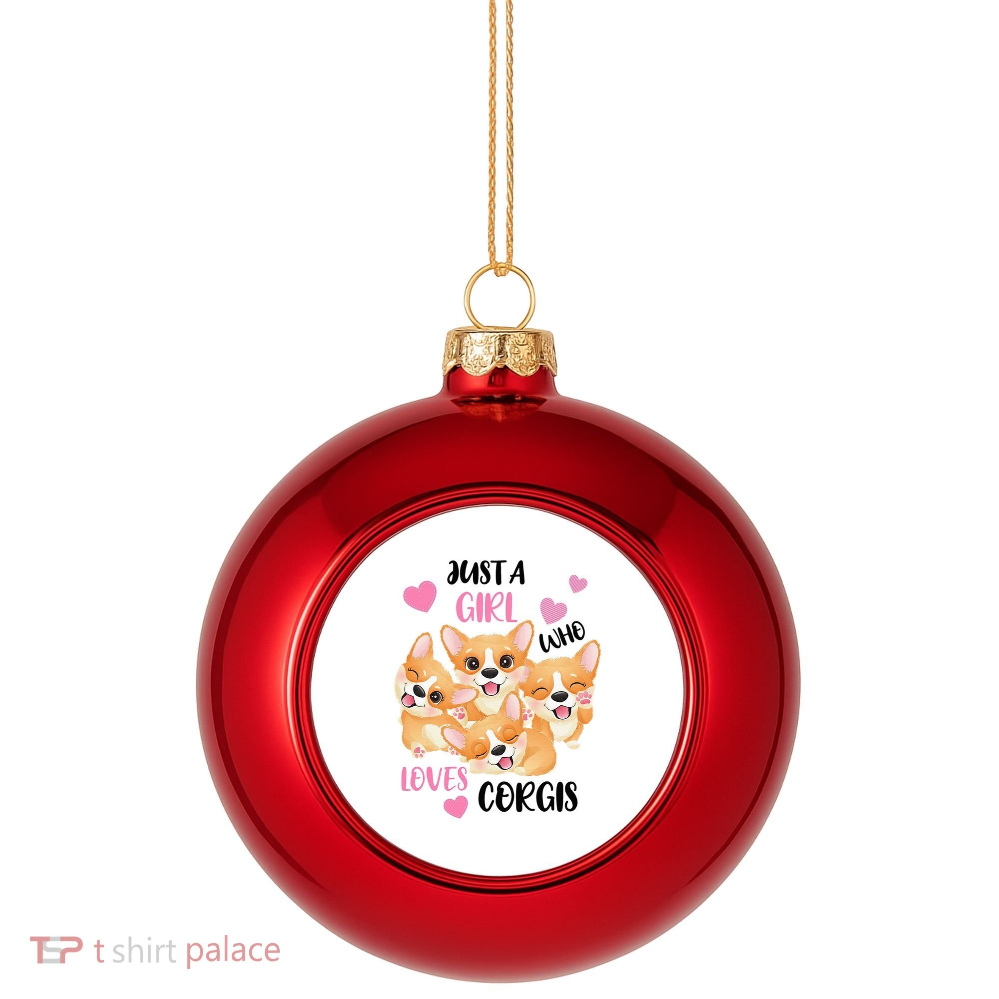 Just A Girl Who Loves Corgis Plastic Christmas Ball Ornament