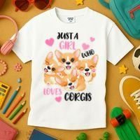 Just A Girl Who Loves Corgis Kids T-Shirt thumb 3