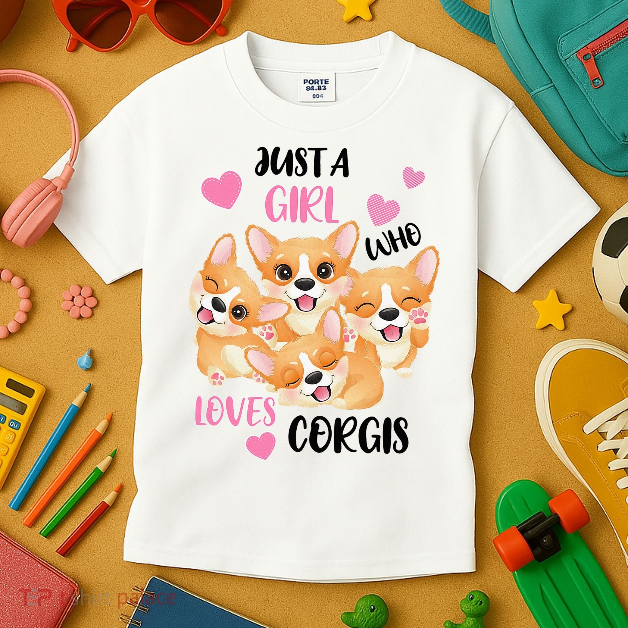 Just A Girl Who Loves Corgis Kids T-Shirt