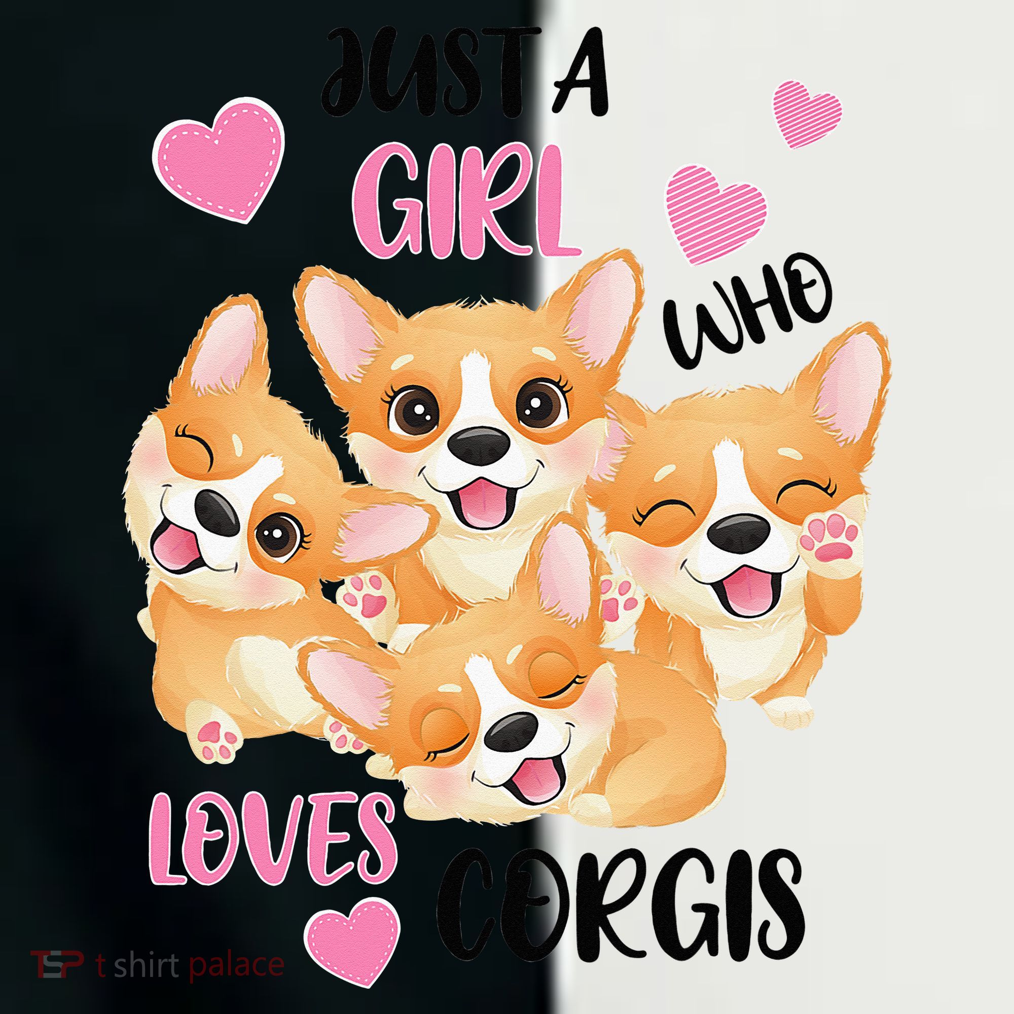 Just A Girl Who Loves Corgis Women's Tri-Blend 3/4-Sleeve Raglan Shirt