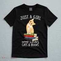 Just A Girl Who Loves Books And Cats Funny Reading TShirt T-Shirt thumb 5