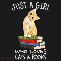 Just A Girl Who Loves Books And Cats Funny Reading TShirt Women's Hoodie thumb 2