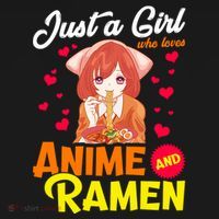Just A Girl Who Loves Anime And Ramen Apron thumb 3