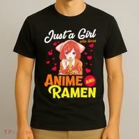 Just A Girl Who Loves Anime And Ramen T-Shirt thumb 3