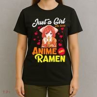 Just A Girl Who Loves Anime And Ramen T-Shirt thumb 4