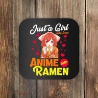 Just A Girl Who Loves Anime And Ramen Coaster thumb 0