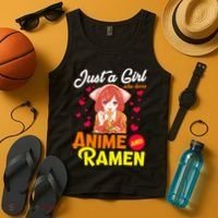 Just A Girl Who Loves Anime And Ramen Tank Top thumb 4