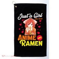 Just A Girl Who Loves Anime And Ramen Golf Towel thumb 0