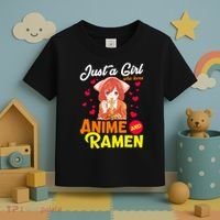 Just A Girl Who Loves Anime And Ramen Toddler T-Shirt thumb 3