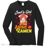 Just A Girl Who Loves Anime And Ramen Women's Long Sleeve Shirt thumb 0