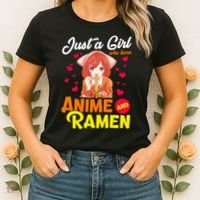 Just A Girl Who Loves Anime And Ramen Women's T-Shirt thumb 2