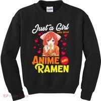 Just A Girl Who Loves Anime And Ramen Kids Sweatshirt thumb 0