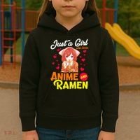 Just A Girl Who Loves Anime And Ramen Kids Hoodie thumb 3