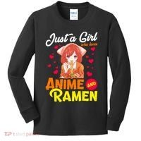 Just A Girl Who Loves Anime And Ramen Kids Long Sleeve Shirt thumb 0