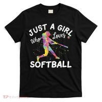 Just A Girl Who Loves Softball T-Shirt thumb 0