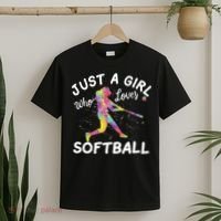 Just A Girl Who Loves Softball T-Shirt thumb 2