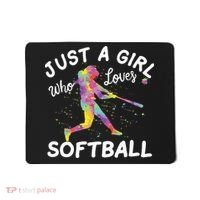 Just A Girl Who Loves Softball Mousepad thumb 0
