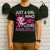 Just A Girl Who Loves Axolotls T-Shirt thumb 6