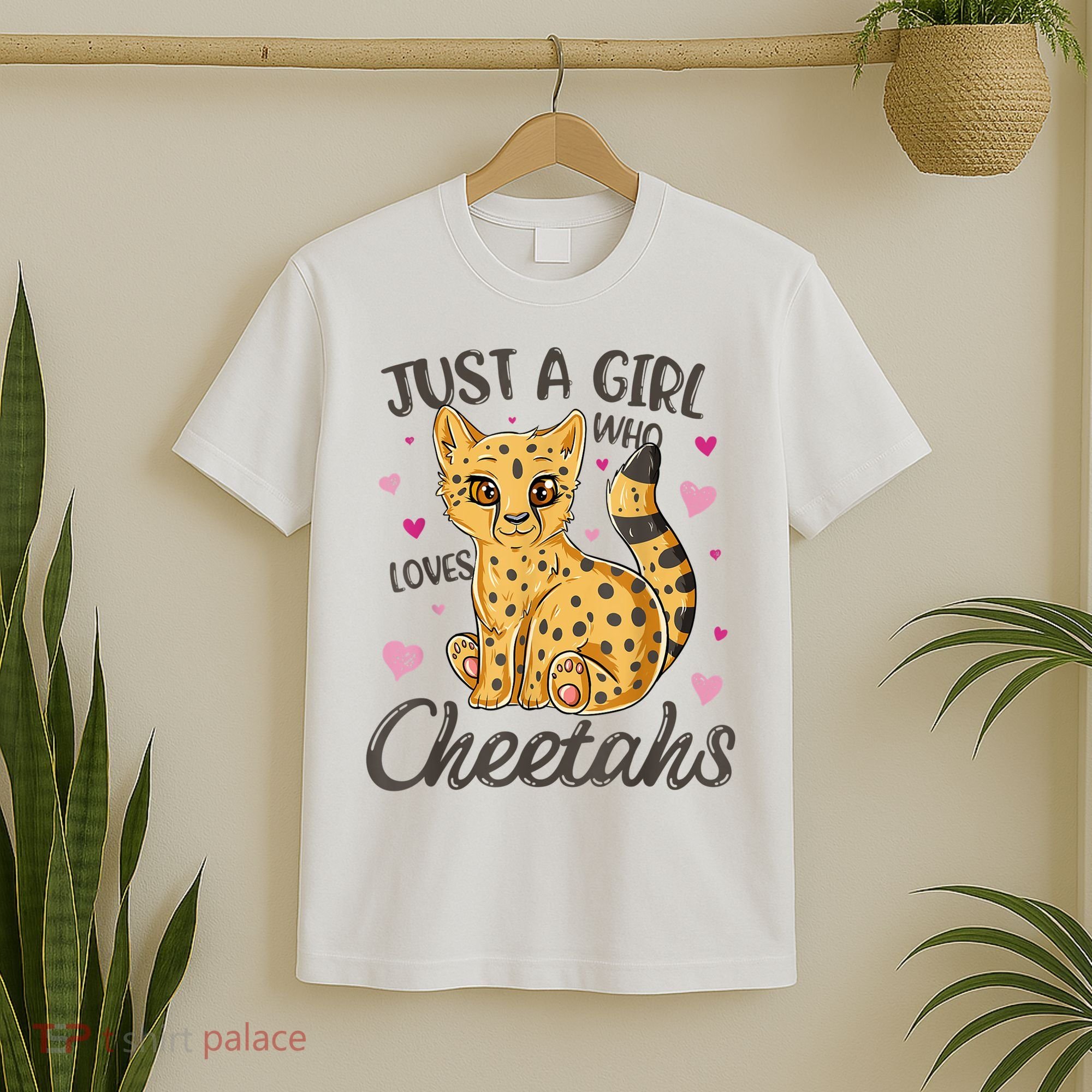 Just A Girl Who Loves Cheetahs Women Cheetah Cat Lover Gift TShirt T-Shirt