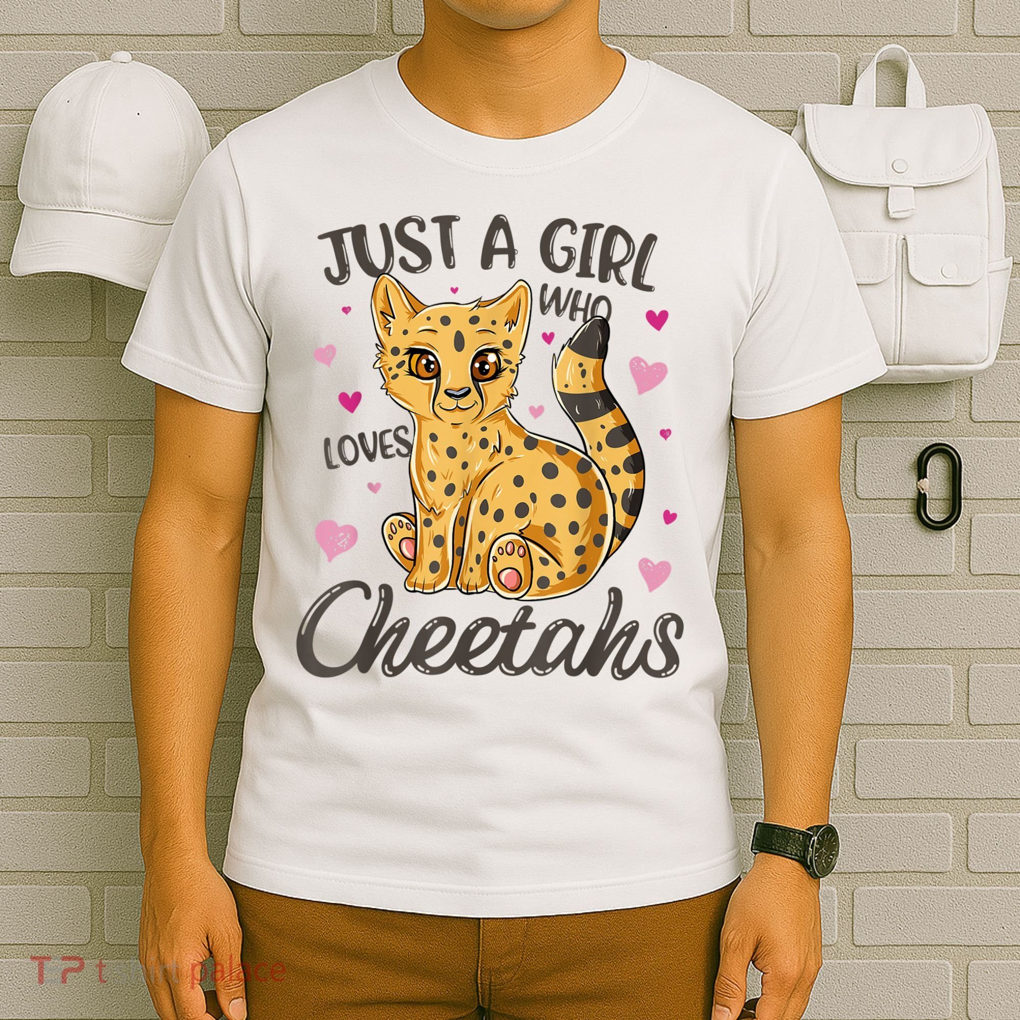 Just A Girl Who Loves Cheetahs Women Cheetah Cat Lover Gift TShirt T-Shirt