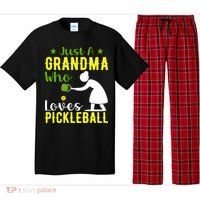 Just A Grandma Who Loves Pickleball Paddle Gift Pajama Set thumb 0