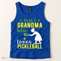 Just A Grandma Who Loves Pickleball Paddle Gift Tank Top thumb 2