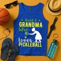 Just A Grandma Who Loves Pickleball Paddle Gift Tank Top thumb 4